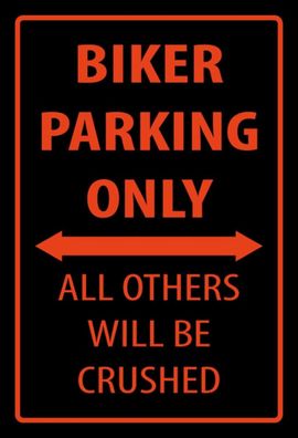 vianmo Holzschild 20x30 cm Warnung Fahrrad Biker parking only
