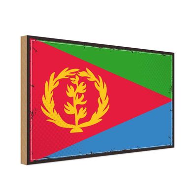 vianmo Holzschild Holzbild 20x30 cm Eritrea Fahne Flagge