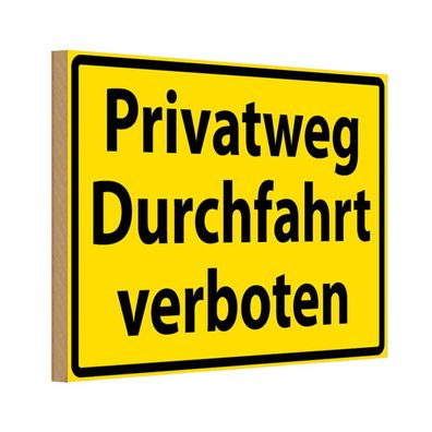 vianmo Holzschild 20x30 cm Warnschild Hinweis Privatweg Durchfahrt verboten