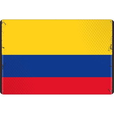 vianmo Blechschild Wandschild 18x12 cm Kolumbien Fahne Flagge