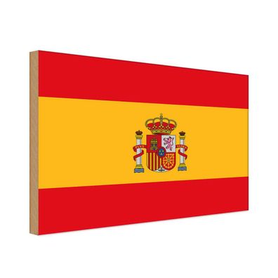 vianmo Holzschild Holzbild 18x12 cm Spanien Fahne Flagge