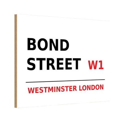 vianmo Holzschild 20x30 cm England Bond Street W1
