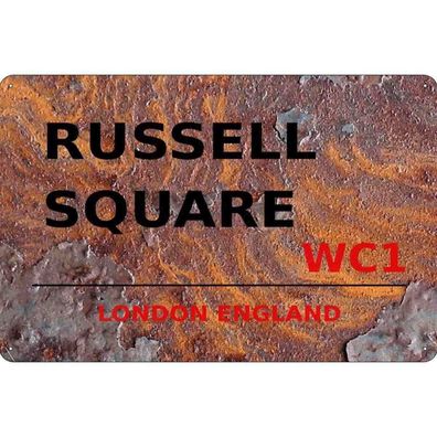 vianmo Blechschild 18x12 cm gewölbt England England Russell Square WC1