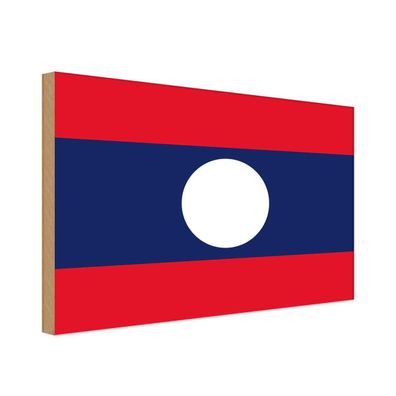 vianmo Holzschild Holzbild 20x30 cm Lao Fahne Flagge