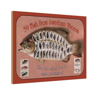 Holzschild 20x30 cm - Fisch 39 Fish from american Waters