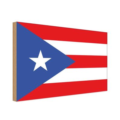 vianmo Holzschild Holzbild 20x30 cm Puerto Fahne Flagge