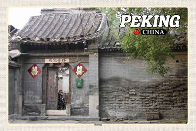 vianmo Holzschild 20x30 cm Stadt Peking China Hutong