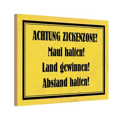 vianmo Holzschild 18x12 cm Warnung Achtung Zickenzone Geschenk