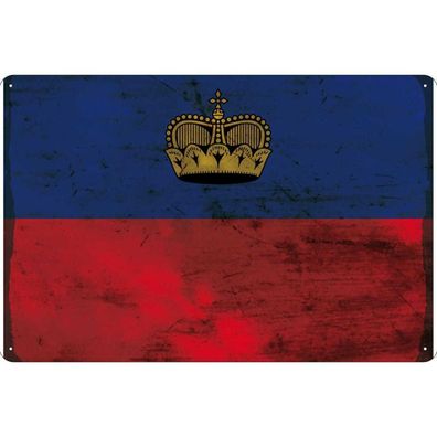 vianmo Blechschild Wandschild 20x30 cm Liechtenstein Fahne Flagge