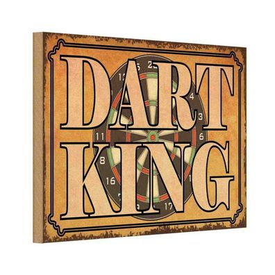 vianmo Holzschild 18x12 cm Sport Hobby Dart King Metall Wanddeko