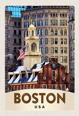 Holzschild 20x30 cm - Amerika USA Boston Architektur