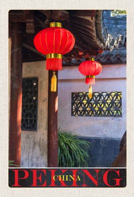 Blechschild 20x30 cm - Pekimg China Kultur rote Laterne