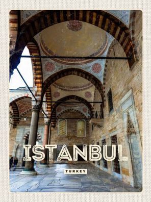 Blechschild 20x30 cm - Retro Istanbul Turkey Moschee