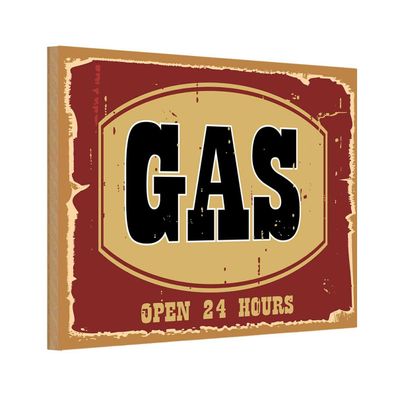 vianmo Holzschild 20x30 cm Hinweis GAS open 24 hours