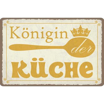 vianmo Blechschild 20x30 cm gewölbt Küche Kochen Königin der Küche Krone