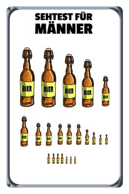 Holzschild 20x30 cm - Alkohol Sehtest für Männer Bierflaschen