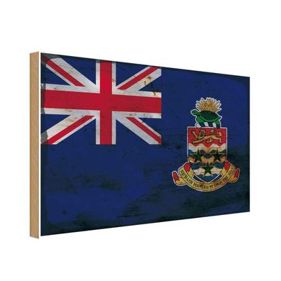 vianmo Holzschild Holzbild 20x30 cm Cayman Island Fahne Flagge