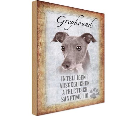 vianmo Holzschild 20x30 cm Tier Greyhound Hund Geschenk Metal