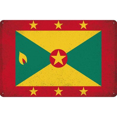 vianmo Blechschild Wandschild 18x12 cm Grenada Fahne Flagge