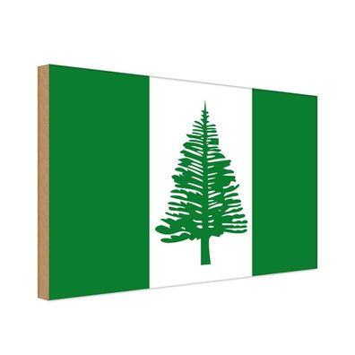 vianmo Holzschild Holzbild 20x30 cm Norfolkinsel Fahne Flagge