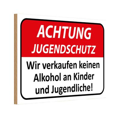 vianmo Holzschild 18x12 cm Hinweis Achtung Jugendschutz