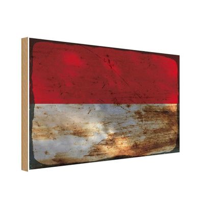 vianmo Holzschild Holzbild 20x30 cm Indonesien Fahne Flagge
