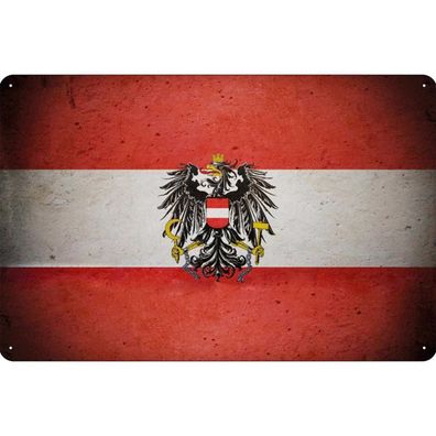 vianmo Blechschild Wandschild 18x12 cm Österreich Fahne Flagge