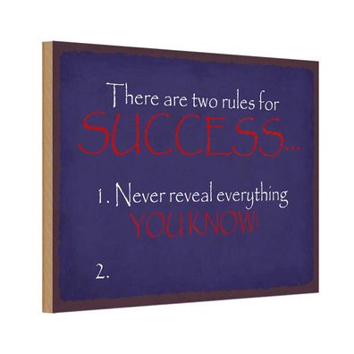 vianmo Holzschild 18x12 cm Dekoration two rules for Success never
