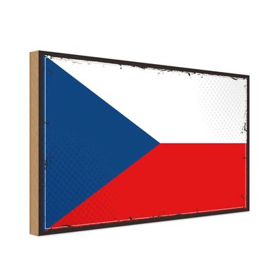 vianmo Holzschild Holzbild 18x12 cm Tschechien Fahne Flagge