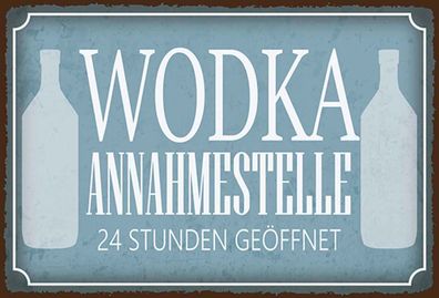 Holzschild 20x30 cm - Wodka Annahmestelle 24 Stunden