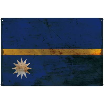 vianmo Blechschild Wandschild 20x30 cm Nauru Fahne Flagge