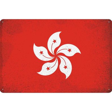vianmo Blechschild Wandschild 20x30 cm Hongkong Fahne Flagge