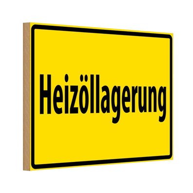 vianmo Holzschild 20x30 cm Hinweis Heizöllagerung gelbes