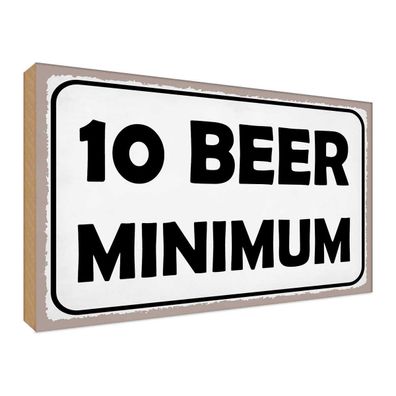 vianmo Holzschild 20x30 cm Dekoration 10 Beer minimum Bier Alkohol