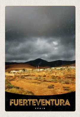 Blechschild 20x30 cm - Fuerteventura Spanien Wüste Berge