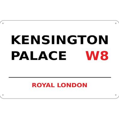 vianmo Blechschild 20x30 cm gewölbt England Royal Kensington Palace W8