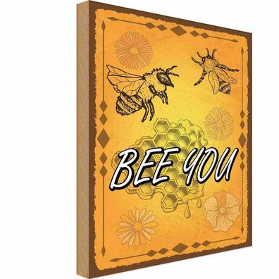 vianmo Holzschild 20x30 cm Dekoration Bee you Biene Honig Imkerei