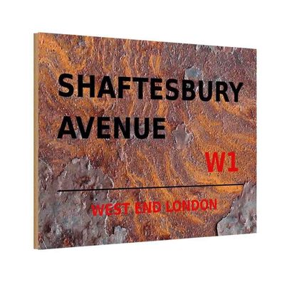Holzschild 20x30 cm - West End Shaftesbury Avenue W1