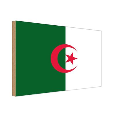 vianmo Holzschild Holzbild 18x12 cm Algerien Fahne Flagge