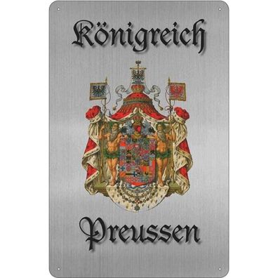 Blechschild 18x12 cm - Königreich Preussen Wappen