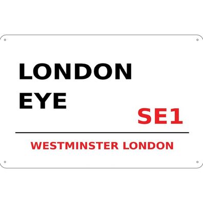 vianmo Blechschild 20x30 cm gewölbt England Westminster London Eye SE1