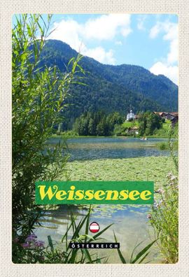 Holzschild 20x30 cm - Weissensee See schwimmen Natur
