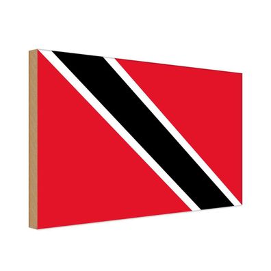 vianmo Holzschild Holzbild 20x30 cm Trinidad und Tobago Fahne Flagge
