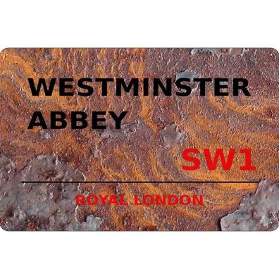 vianmo Blechschild 20x30 cm gewölbt England Royal Westminster Abbey SW1