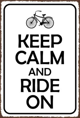 Holzschild 20x30 cm - Keep Calm and Ride on