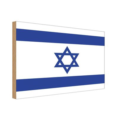 vianmo Holzschild Holzbild 18x12 cm Israel Fahne Flagge