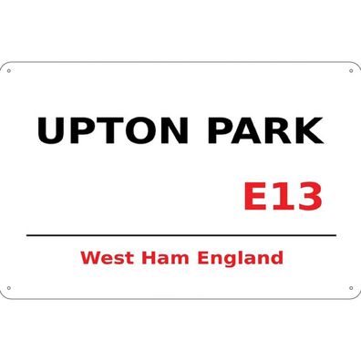 vianmo Blechschild 20x30 cm gewölbt England West Ham Upton Park E13