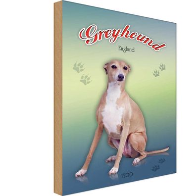 vianmo Holzschild 20x30 cm Tier Hund Greyhound England