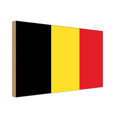 vianmo Holzschild Holzbild 18x12 cm Belgien Fahne Flagge