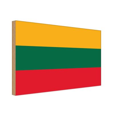 vianmo Holzschild Holzbild 18x12 cm Litauen Fahne Flagge